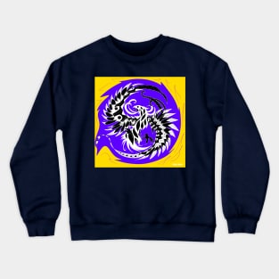 the phoenix in purple fire ball ecopop pattern Crewneck Sweatshirt